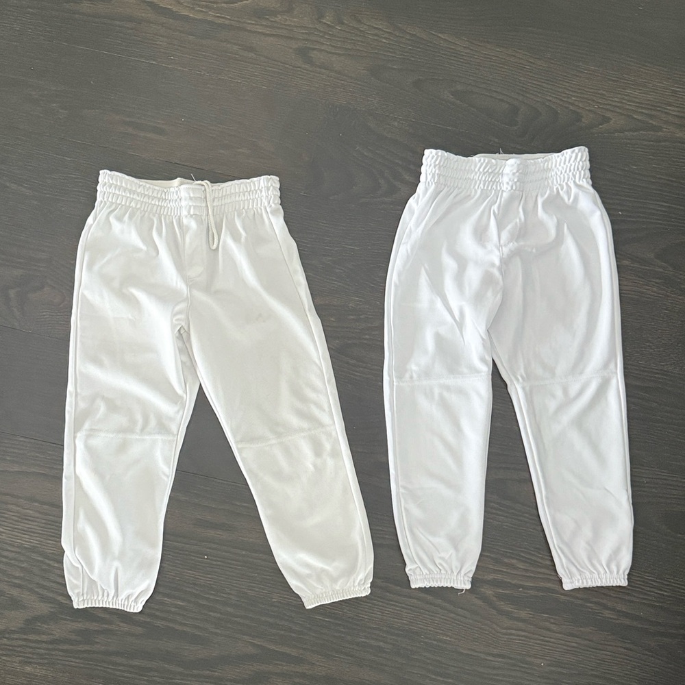 Kids White Baseball Pants – Classic Pull-On Bottoms